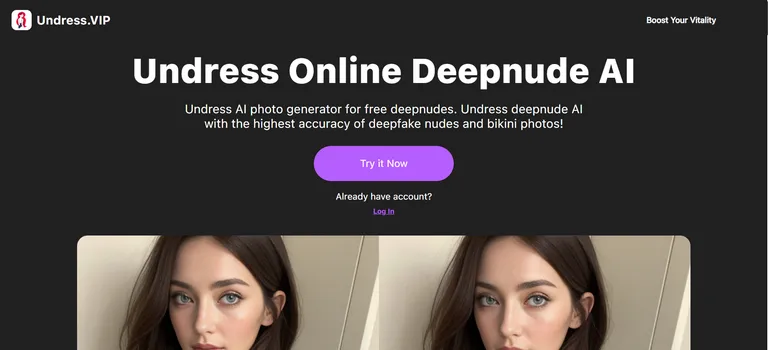 UndressVip landing page